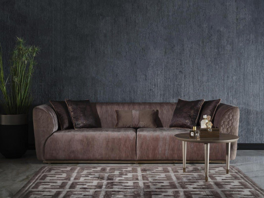 Upholstered sofa set fabric sofa three-seater sofa 3 seat armchair gray