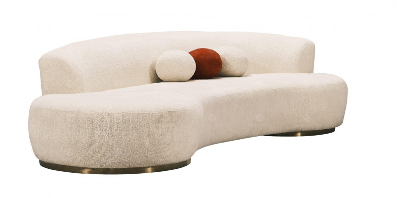 Upholstered sofa three-seater couch sofa 3-seater fabric sofa modern white