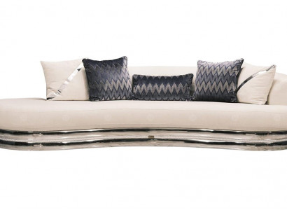 Three-seater couch sofa, three-seater upholstered sofa, fabric sofa, modern white