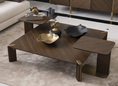 3-piece coffee table group side tables coffee table brown wood table set