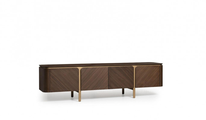 Sideboard RTV Lowboard TV Stand Table Wood Brown Living Wall Modern