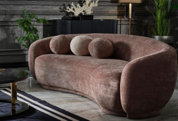 Three-seater couch sofa 3 seater brown fabric upholstered luxury sofa