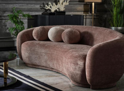 Three-seater couch sofa 3 seater brown fabric upholstered luxury sofa
