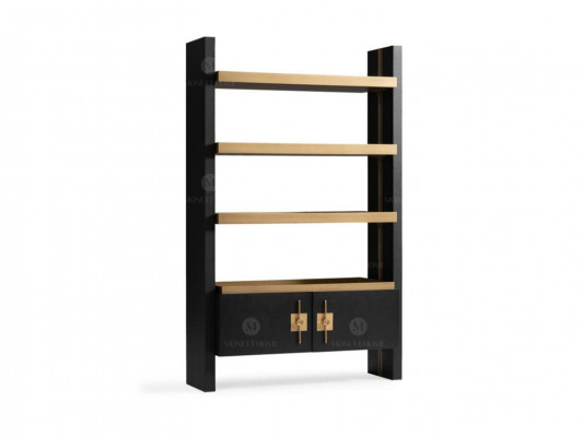 Design cabinet with shelves cabinet wood black gold wooden cabinet