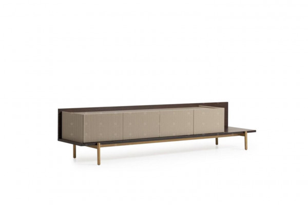 Sideboard RTV Lowboard TV Stand Table Living Room Wood Beige Modern