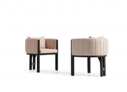 Kitchen Chair Dining Chair Set 2pcs Armchair Group Beige