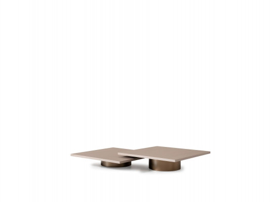 Group Tables Coffee Table Side Table Wood Set Beige 2-piece