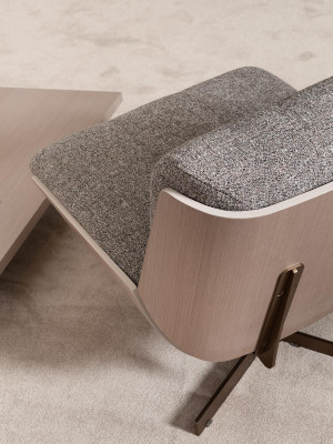 Swivel chair armchair fabric single-seater gray living room club chair