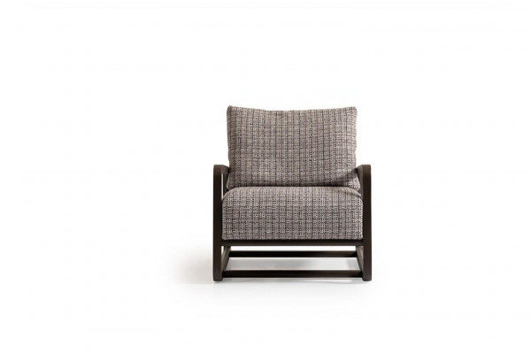 Armchair Single Seater Gray Wood Living Room TV Recliner Relax Chair