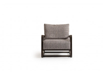Armchair Single Seater Gray Wood Living Room TV Recliner Relax Chair