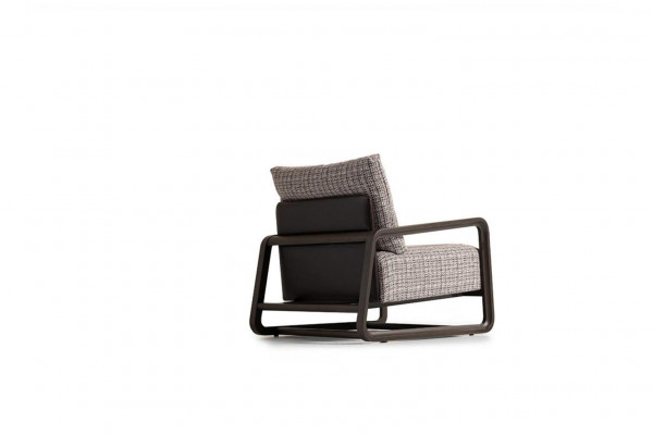 Armchair Single Seater Gray Wood Living Room TV Recliner Relax Chair