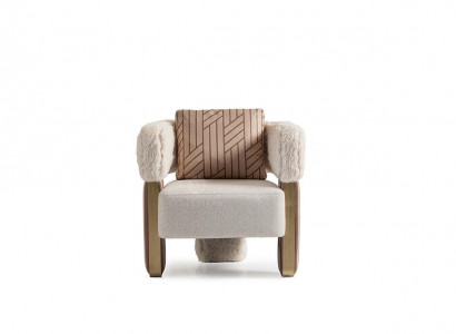 Armchair Single-Seater Club Chair White Fabric Seat Living Room Cocktail Chair