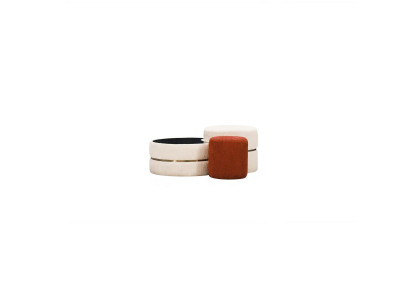 Group Footstool Seat Pouf 3-piece Set Ottoman Coffee Table Stool Modern Table