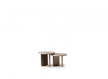 Group of side tables coffee table wood table set beige 2-piece coffee table