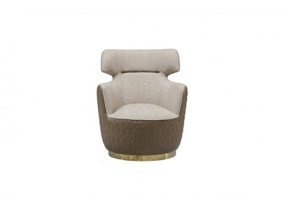 Wingback armchair fabric single-seater beige club chair modern.