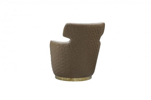 Wingback armchair fabric single-seater beige club chair modern.
