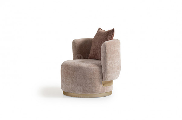 Armchair Recliner Modern Beige Upholstered Fabric Single-Seater Design