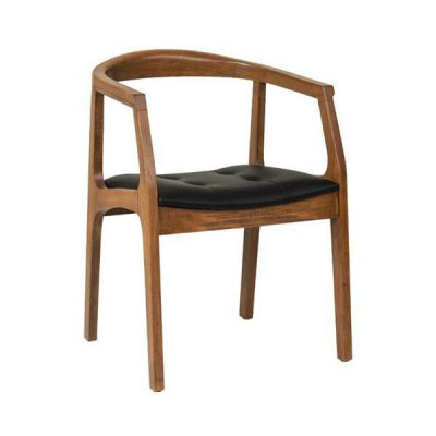Stylish wooden chair dining room chairs brown single-seater luxury 1-seater armchair