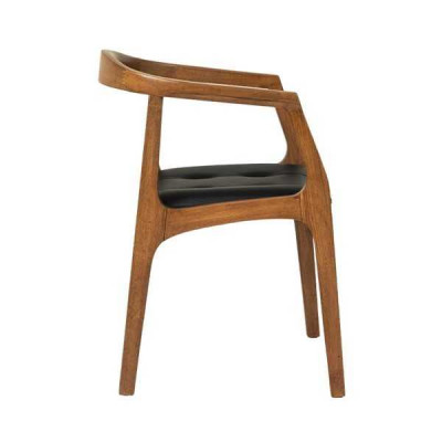 Stylish wooden chair dining room chairs brown single-seater luxury 1-seater armchair