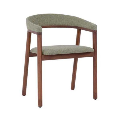 Gray dining chair design wooden chair single-seater upholstered 1-seater chair