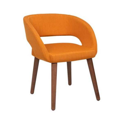 Orange dining chair, single-seater, upholstered armrest chairs, chair, wooden chairs.