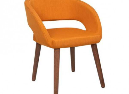 Orange dining chair, single-seater, upholstered armrest chairs, chair, wooden chairs.