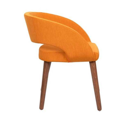 Orange dining chair, single-seater, upholstered armrest chairs, chair, wooden chairs.