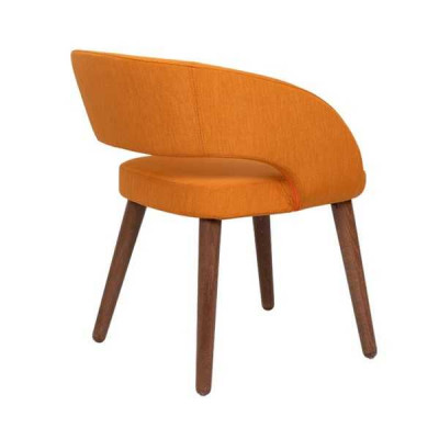 Orange dining chair, single-seater, upholstered armrest chairs, chair, wooden chairs.