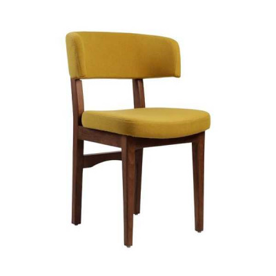 Yellow-Brown Dining Chair Designer Armchair Living Room 1-Seater New