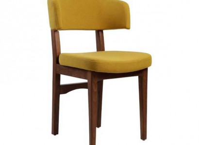 Yellow-Brown Dining Chair Designer Armchair Living Room 1-Seater New