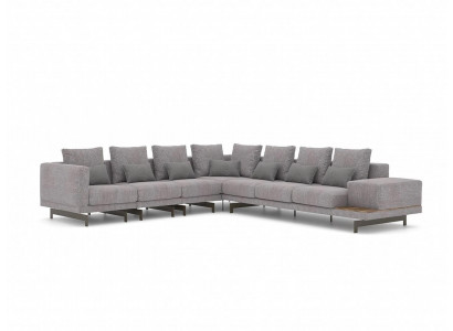 Sectional sofa L-shape living room decor designer textile sofa modern set