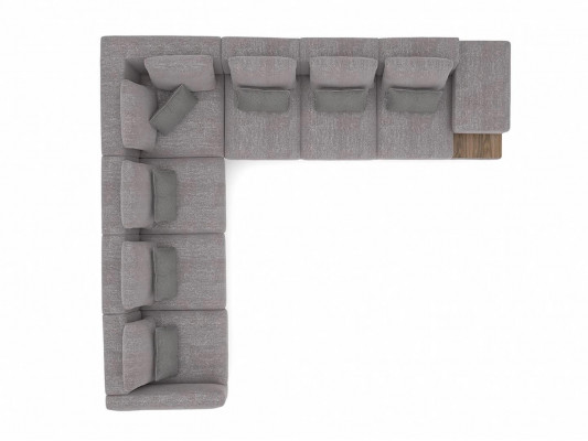 Sectional sofa L-shape living room decor designer textile sofa modern set