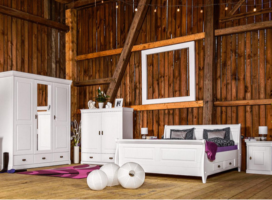 Bedroom set design country house luxury furniture bed bedside table dresser 6 pieces.