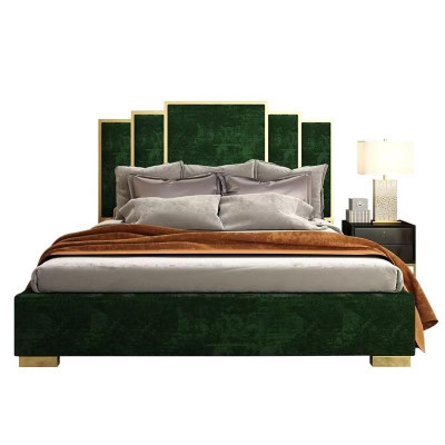 Bed 2x Nightstand 3-piece Bedroom Set Design Modern Luxury Nightstands
