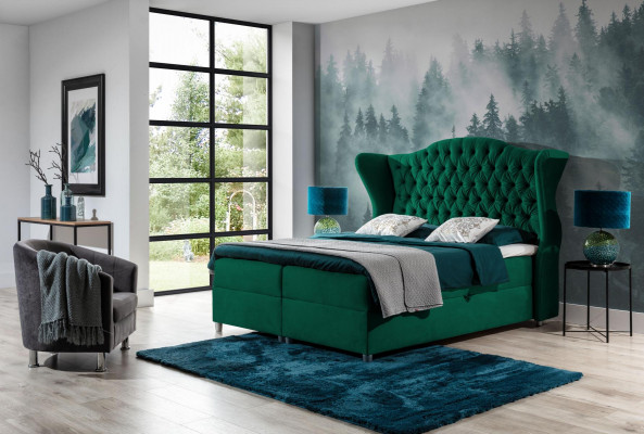 Chesterfield box spring beds hotel bed bedroom velvet luxury furniture