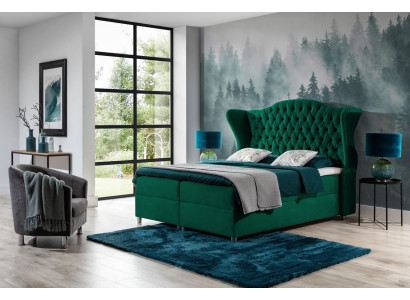 Chesterfield box spring beds hotel bed bedroom velvet luxury furniture