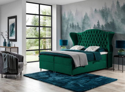 Chesterfield box spring beds hotel bed bedroom velvet luxury furniture