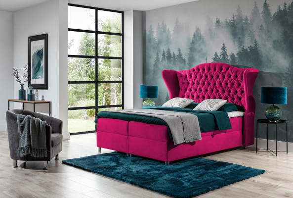 Chesterfield box spring beds hotel bed bedroom velvet luxury furniture