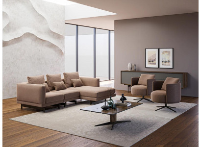 Luxury furniture couch set sofa L-shape 2x armchairs upholstered furniture new coffee table