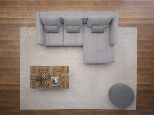 Living room complete 4-piece set: 2x armchairs with L-shaped corner sofa, designer wooden coffee table