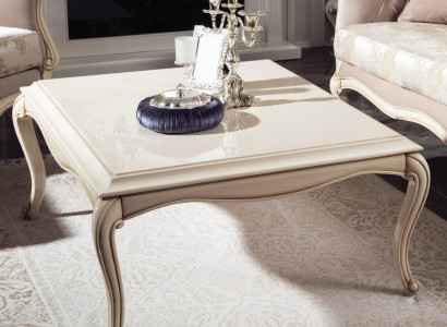 French Coffee Table Baroque Rococo Furniture White Silver Decor Wood