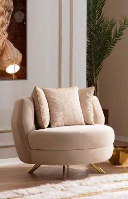Armchair luxury upholstery furniture living room single-seater armchair fabric lounge restaurant