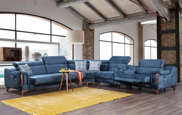 Luxury Textile Corner Sofa L-Shaped Fabric Modern Couch Living Room Design Furniture