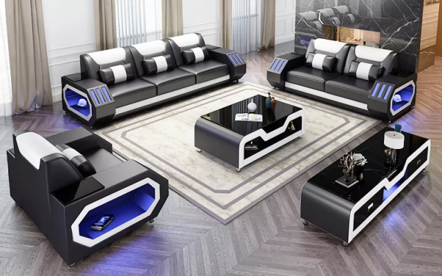 Modern leather sofa set couch upholstered sofa sets leather sofa sideboard new