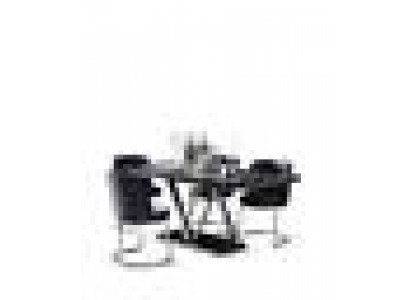 Black Stylish Dining Room Set Luxury Dining Table 6 Chairs Set 7 Pieces.