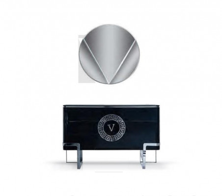 Black luxury dresser sideboard stainless steel feet bedroom furniture new