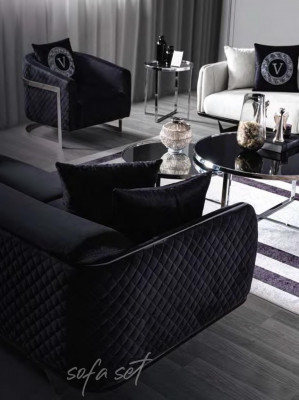 Black armchair upholstered furniture lounge chair living room furniture