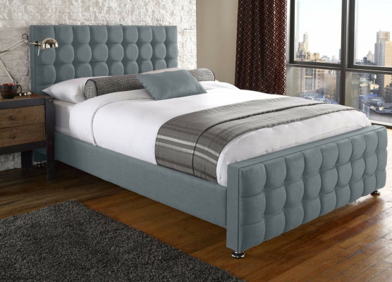 Chesterfield grey double bed designer luxury bedroom beds noble equipment