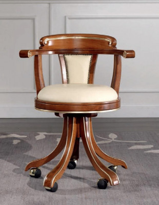 Chair armchair office wood country style study armchair furniture white swivel new