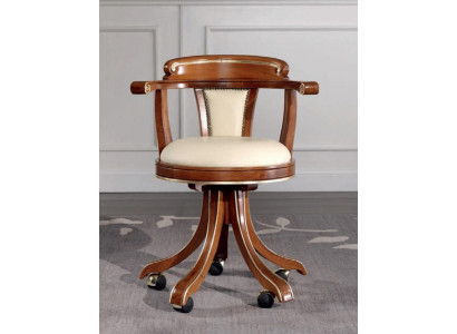 Chair armchair office wood country style study armchair furniture white swivel new